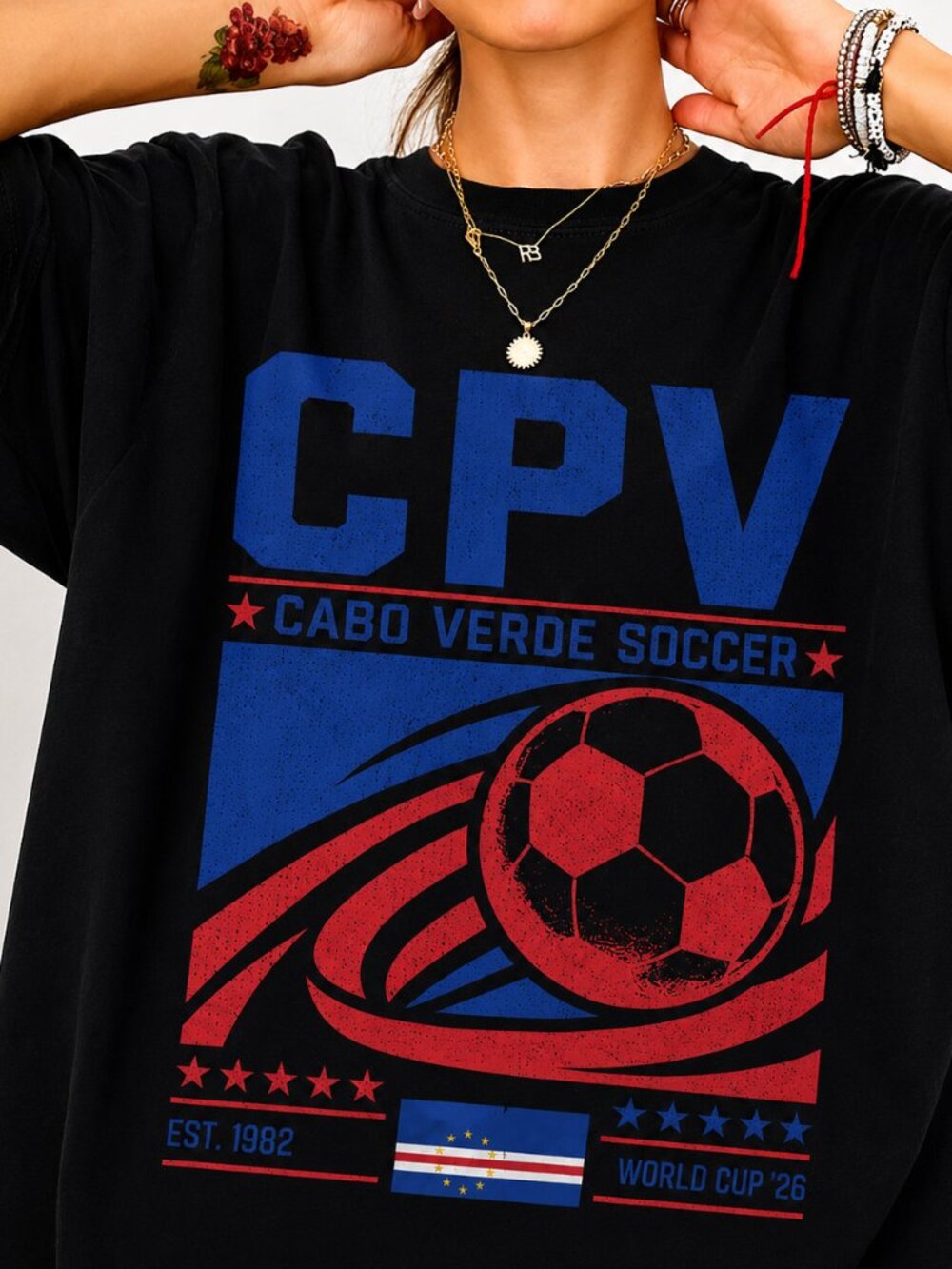 Vintage Cabo Verde Soccer Tee, Retro 90s Football Fan Graphic Shirt